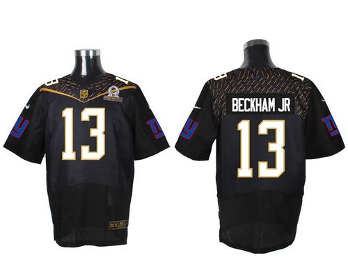 Nike Giants #13 Odell Beckham Jr Black 2016 Pro Bowl Men's Stitched NFL Elite Jersey - Click Image to Close